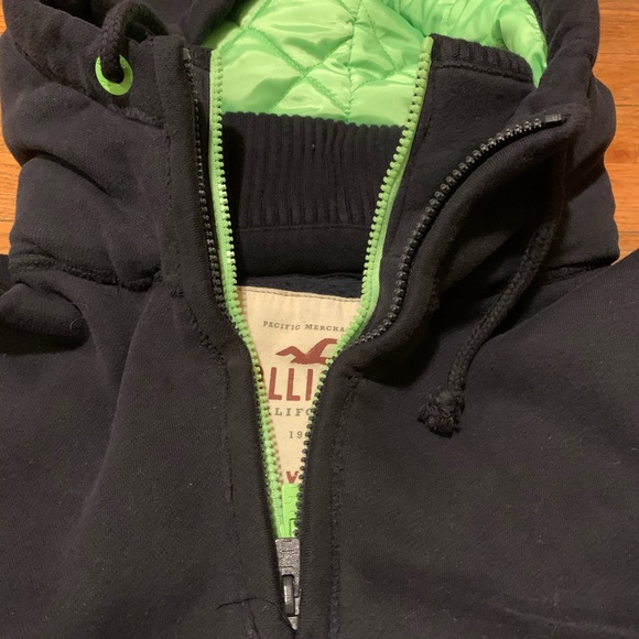 Hollister Navy Blue jacket with double neck zipper - Picture 7 of 8
